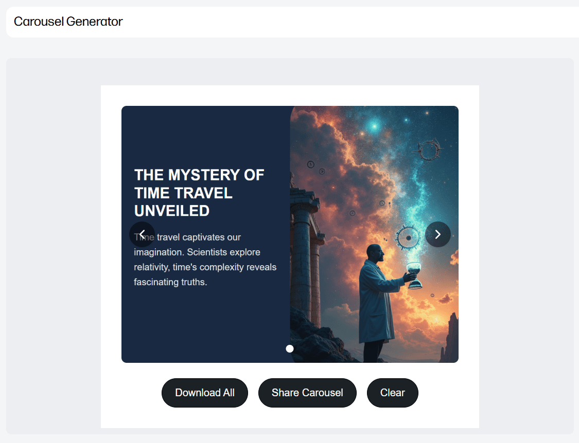 Carousel Generator Results